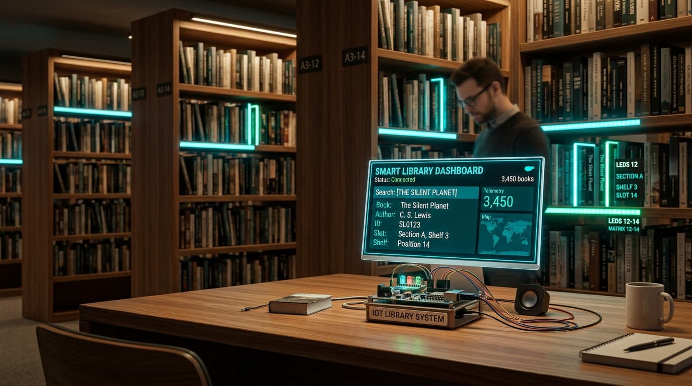 Smart Library IoT System with Addressable LED Matrix