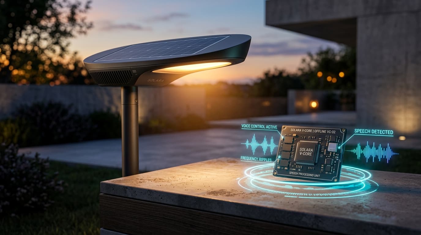 Solara V-CORE – Offline Voice-Controlled Solar Lighting System